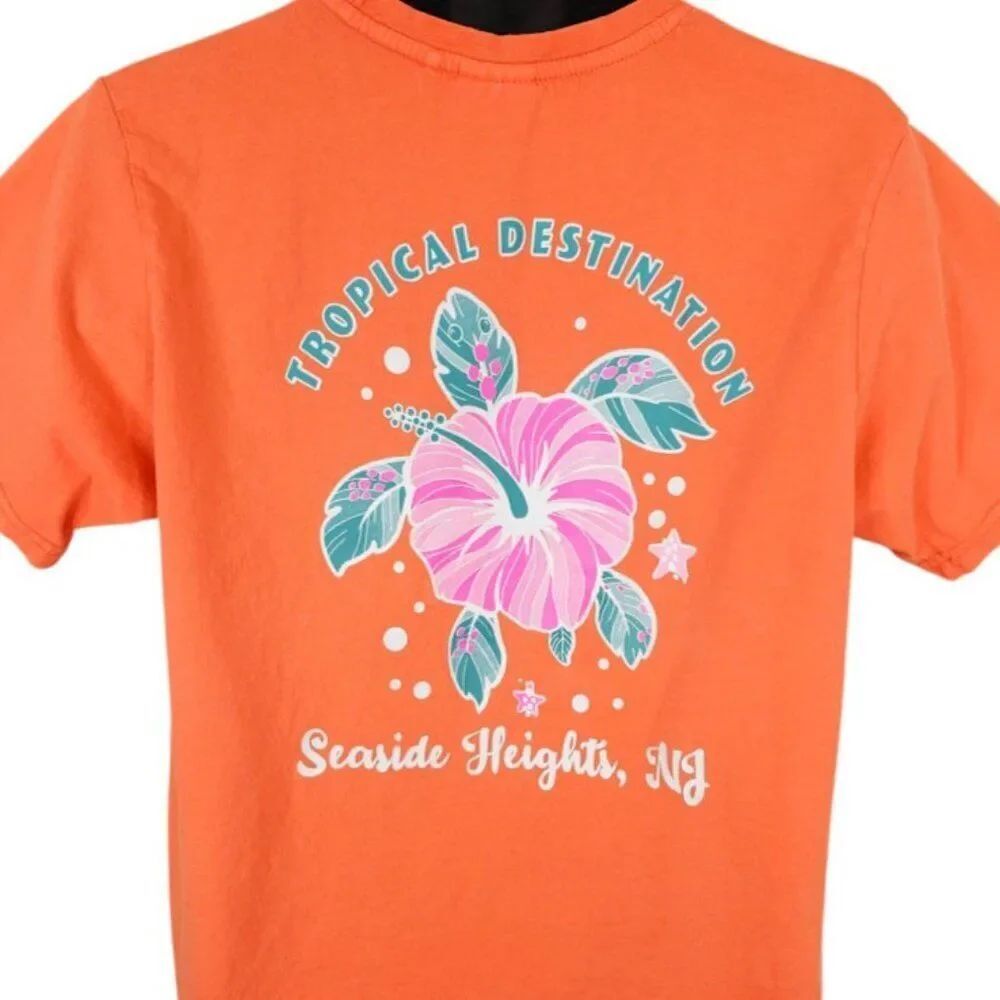 Seaside Heights T Shirt Mens Size Medium Orange New Jersey Tropical Destination